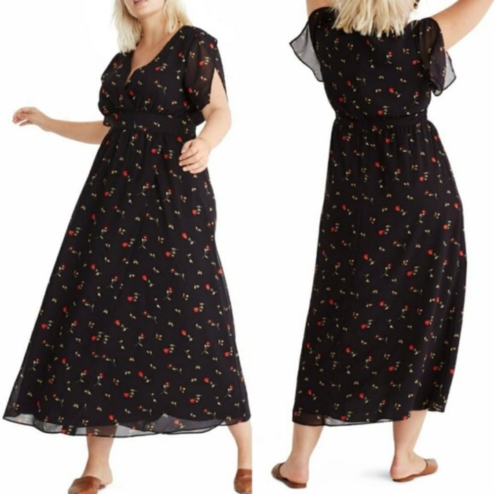Madewell Tulip-Sleeve Maxi Dress In Sweet Blossoms